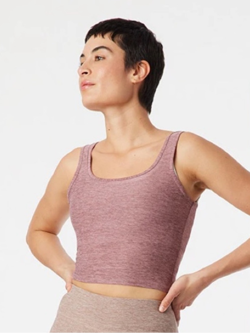 NWT Outdoor Voices All Day Crop Tank Deep Taupe